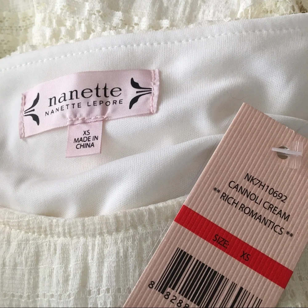 NWT Nanette Lepore Cream Lace Top